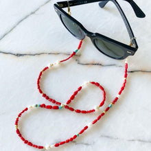 Load image into Gallery viewer, Levi Coral &amp; Turquoise &amp; Pearl Eyeglass Chain
