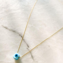 Load image into Gallery viewer, Nile Silver Chain Necklace | 0.5 cm Evil Eye Bead
