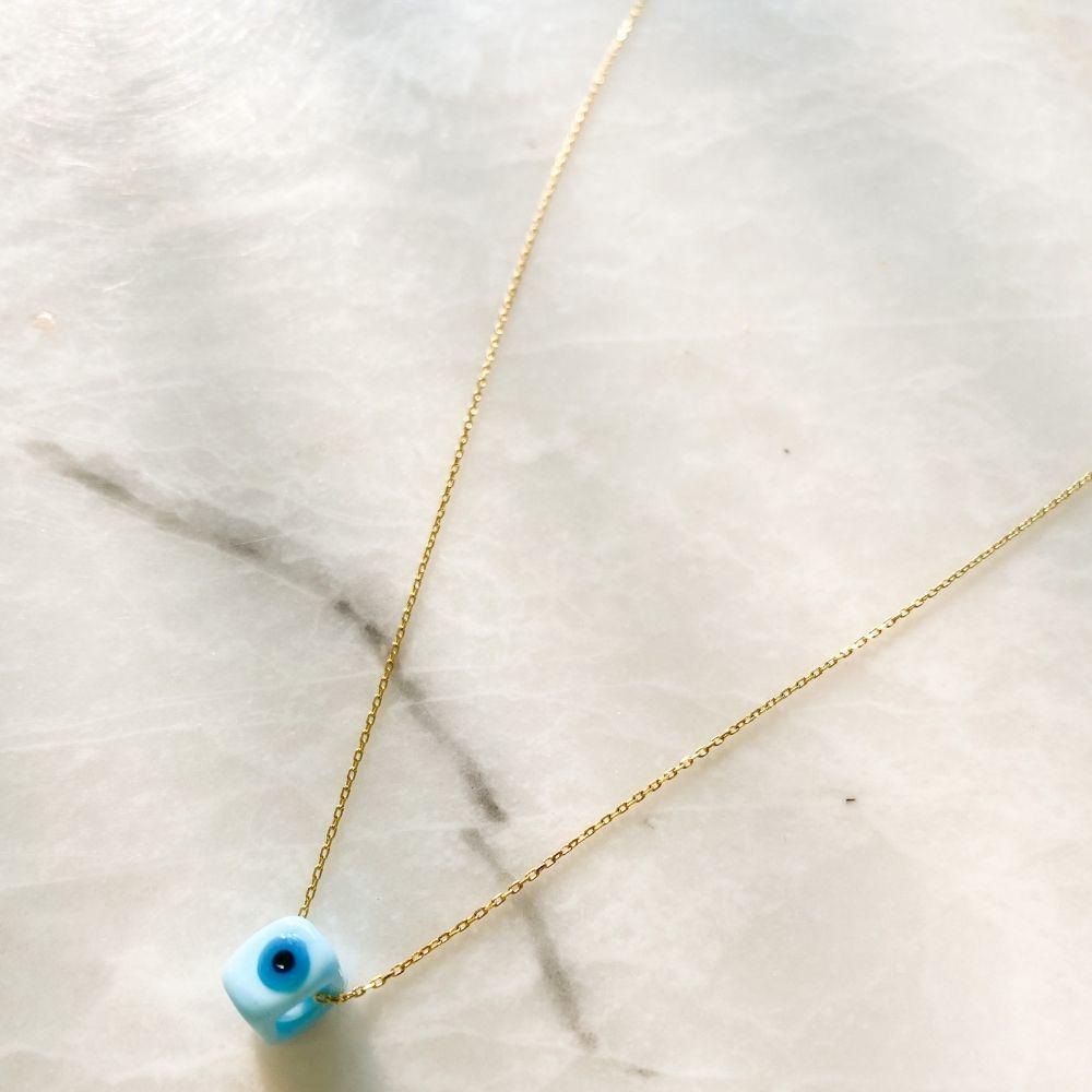 Nile Silver Chain Necklace | 0.5 cm Evil Eye Bead